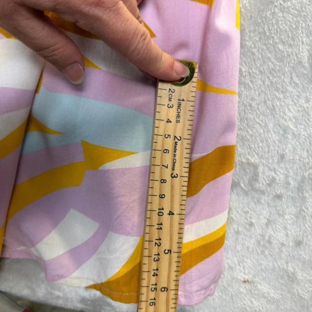 spring tiered midi dress print smocked bodice tie‎ straps lavender yellow